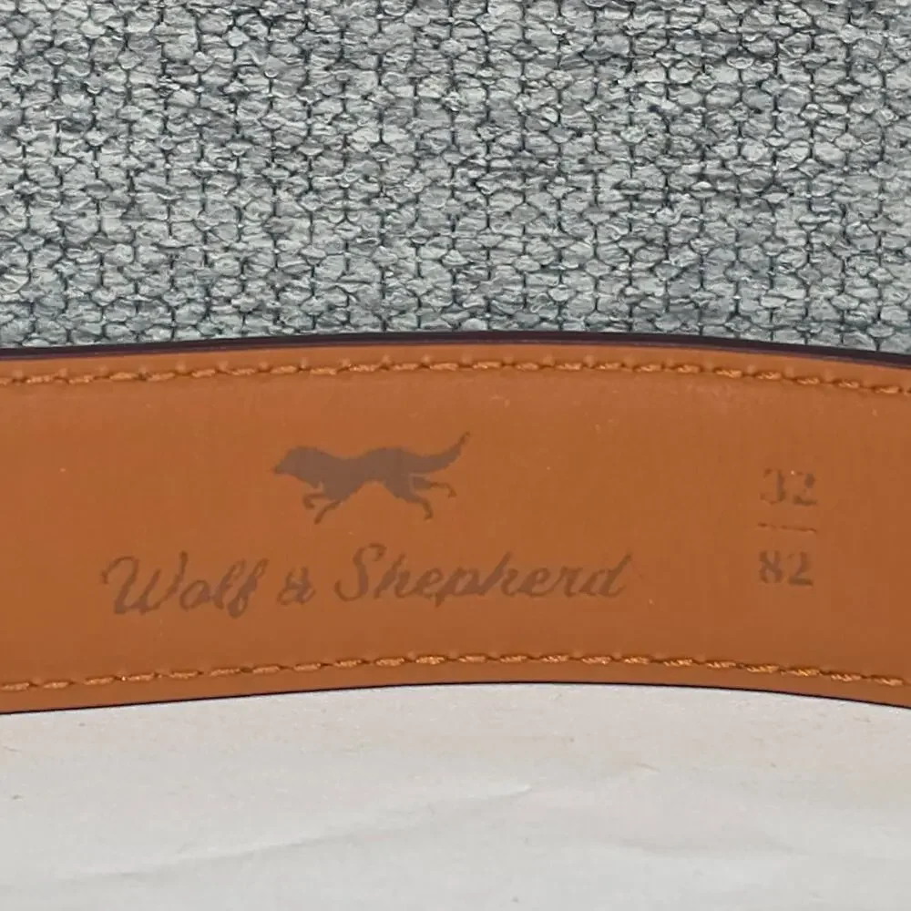 WOLF & SHEPHERD LEATHER BELT – SIZE 32 / 82 – MADE IN ITALY – BROWN – CLEAN